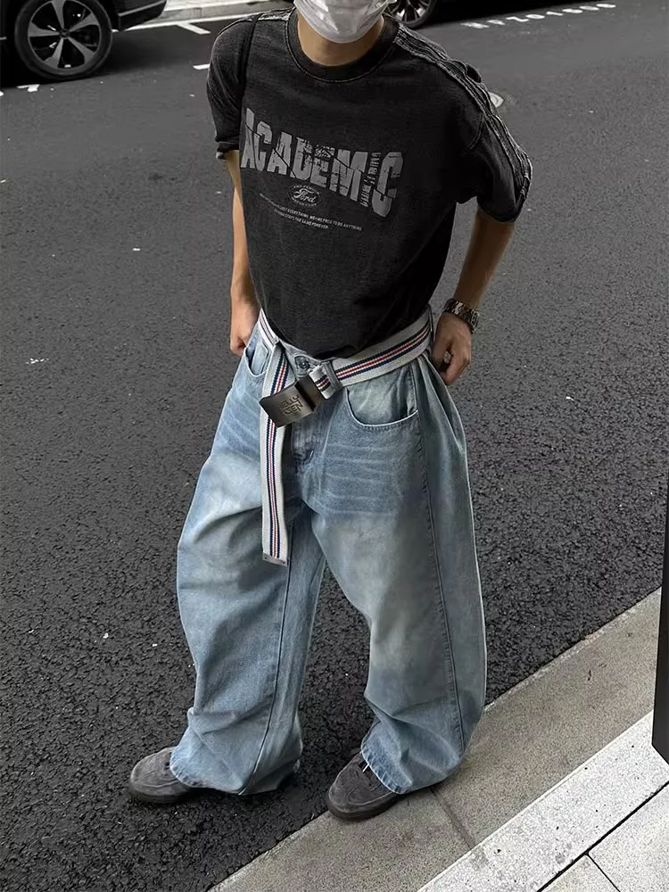 Retro American High Street Wide Leg Waed Jeans Simple High End Trendy Loose Floor-Length Straight Leg Pants for Men
Retro American High Street Wide Leg Waed Jeans Simple High End Trendy Loose Floor-Length Straight Leg Pants for Men