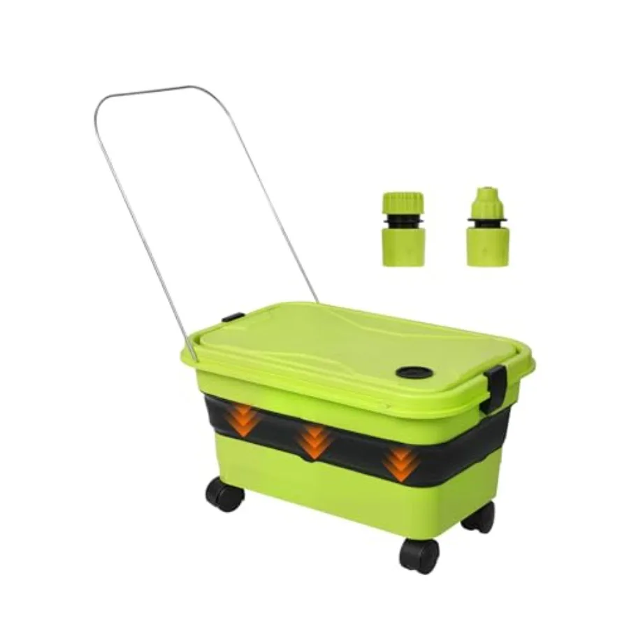 Collapsible Bucket 5.8 Gallon 22L with Wheels Handle Drain Plug Water Outlet and 2 Universal Connectors for Portable Pressure W
Collapsible Bucket 5.8 Gallon 22L with Wheels Handle Drain Plug Water Outlet and 2 Universal Connectors for Portable Pressure W