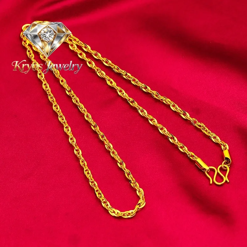 Kryos Jewelry Luxurious 9999 24K genuine gold women's flat chain gold necklace, simple and elegant, exclusive gold jewelry neckl
Kryos Jewelry Luxurious 9999 24K genuine gold women's flat chain gold necklace, simple and elegant, exclusive gold jewelry neckl