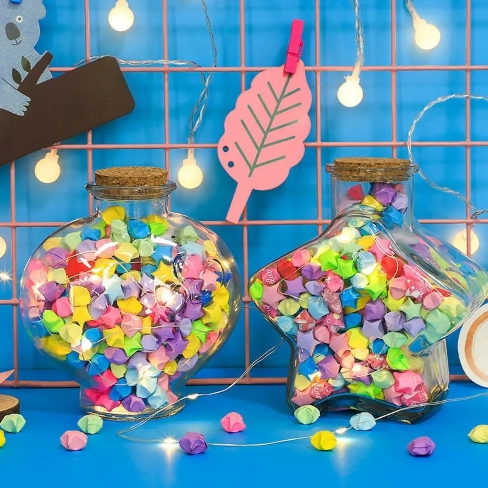 DIY Five Pointed Star Wishing Bottle Rainbow Color Kawaii Origami Stars Paper Strips Decorative House Decoracion
DIY Five Pointed Star Wishing Bottle Rainbow Color Kawaii Origami Stars Paper Strips Decorative House Decoracion