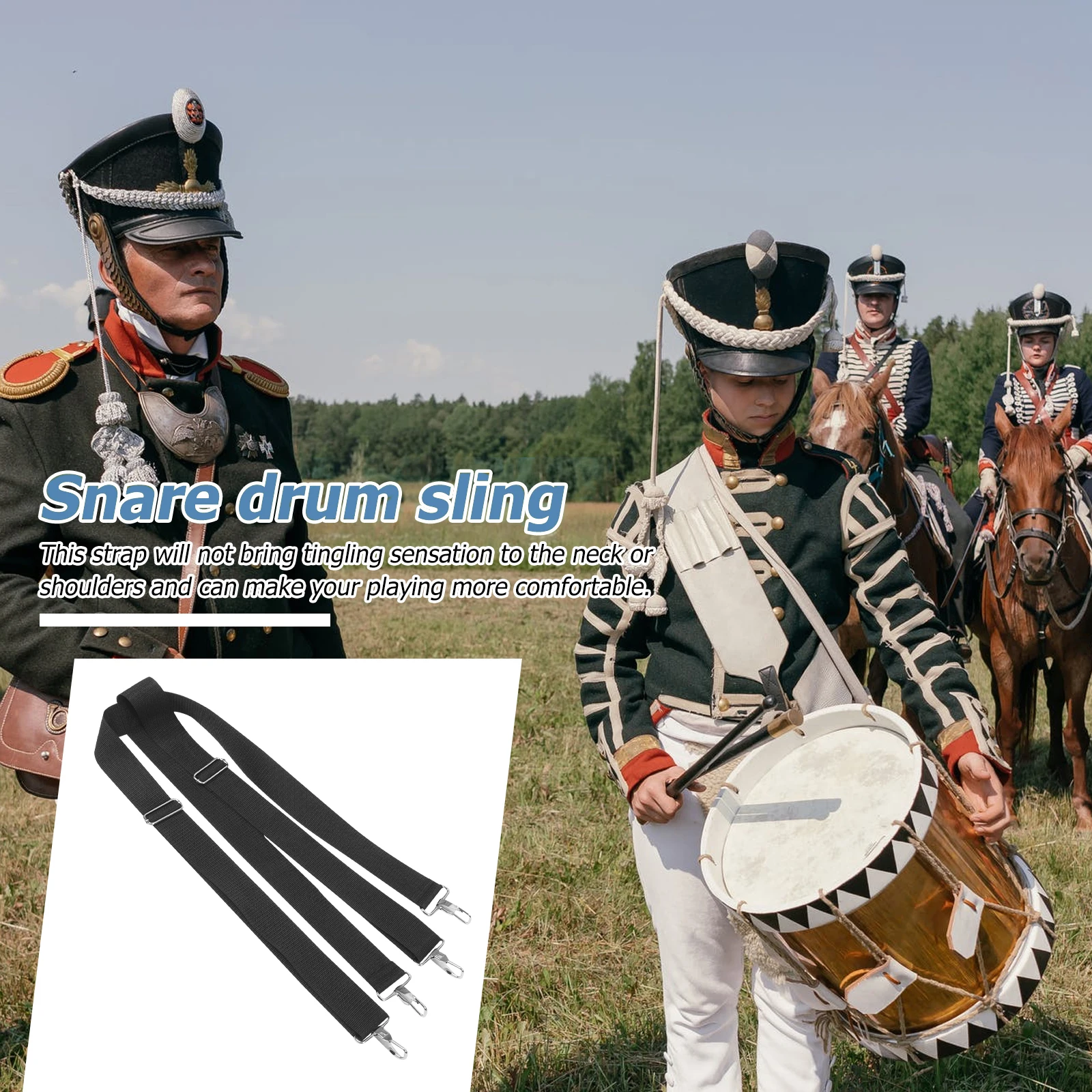 Black 5cm Wide Snare Drum Strap Double Shoulder Sling for Marching Band Percussion Suitable Most Drums Replacement
Black 5cm Wide Snare Drum Strap Double Shoulder Sling for Marching Band Percussion Suitable Most Drums Replacement