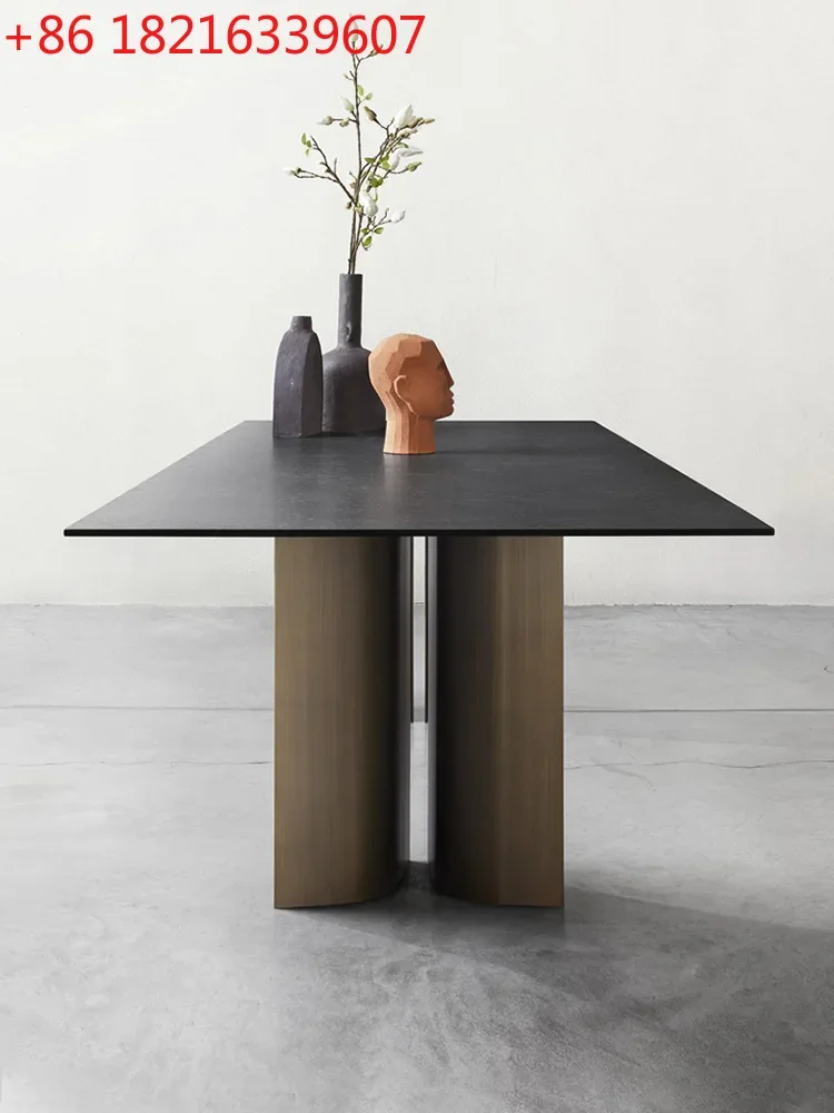 Italian minimalist rock slab dining table 2023 new rectangular modern light luxury high-end
Italian minimalist rock slab dining table 2023 new rectangular modern light luxury high-end