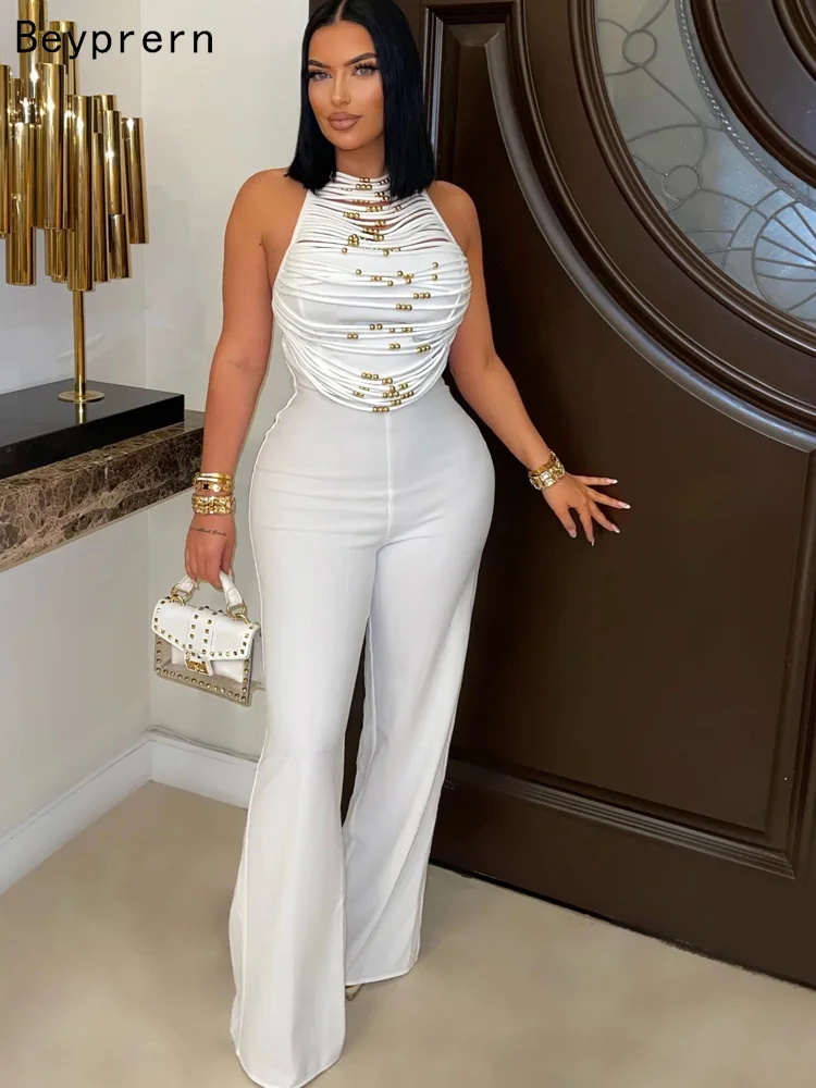 Beyprern Womens Beaded Fringed Palazzo Jumpsuits Overalls Summer Backless Fitted Wide Legs Jumpsuits One Piece Outfits Clubwear
Beyprern Womens Beaded Fringed Palazzo Jumpsuits Overalls Summer Backless Fitted Wide Legs Jumpsuits One Piece Outfits Clubwear