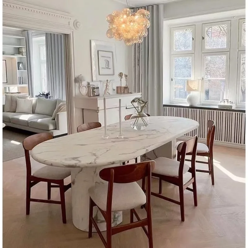 Natural marble dining table French retro big flower white Nordic medieval
Natural marble dining table French retro big flower white Nordic medieval