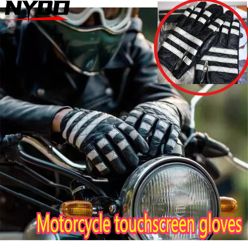 Men's Genuine Sheepskin Leather Motorcycle Gloves Touch Screen, Reinforced Knuckle Protection, All-Season Commuter Driving Glove
Men's Genuine Sheepskin Leather Motorcycle Gloves Touch Screen, Reinforced Knuckle Protection, All-Season Commuter Driving Glove