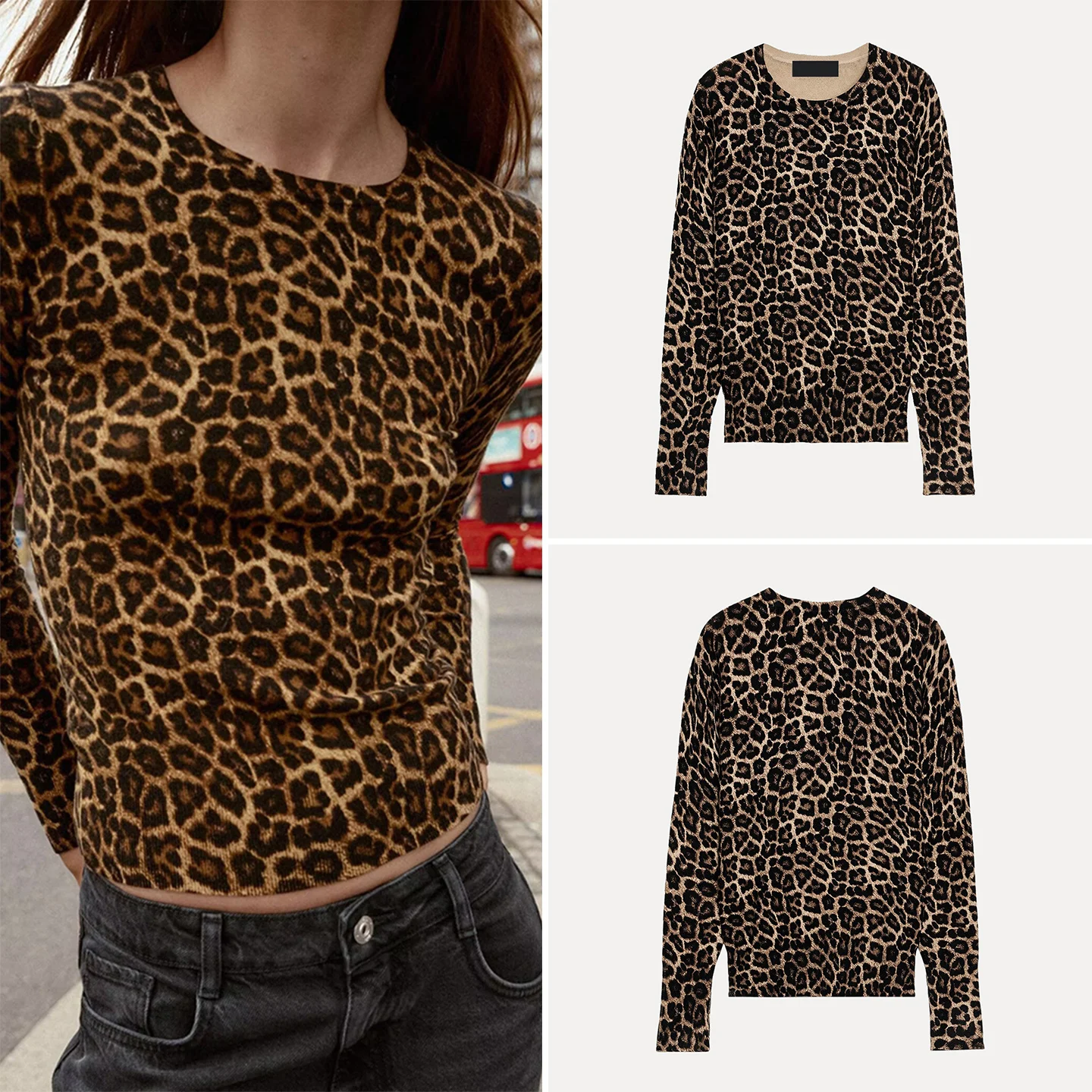 Z Women's round Ne Knitwear Animal Print Leopard Pattern Loose Fit Long Sve Autumn New Sle Faionable Top
Z Women's round Ne Knitwear Animal Print Leopard Pattern Loose Fit Long Sve Autumn New Sle Faionable Top