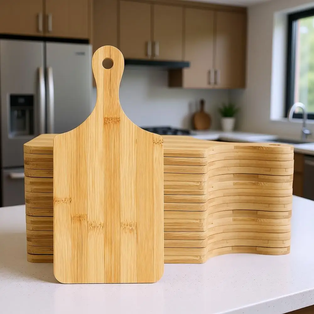 Set of 25 Mini Bamboo Charcuterie Boards with Handle for Serving Cheese, Meat, Bread, and More
Set of 25 Mini Bamboo Charcuterie Boards with Handle for Serving Cheese, Meat, Bread, and More