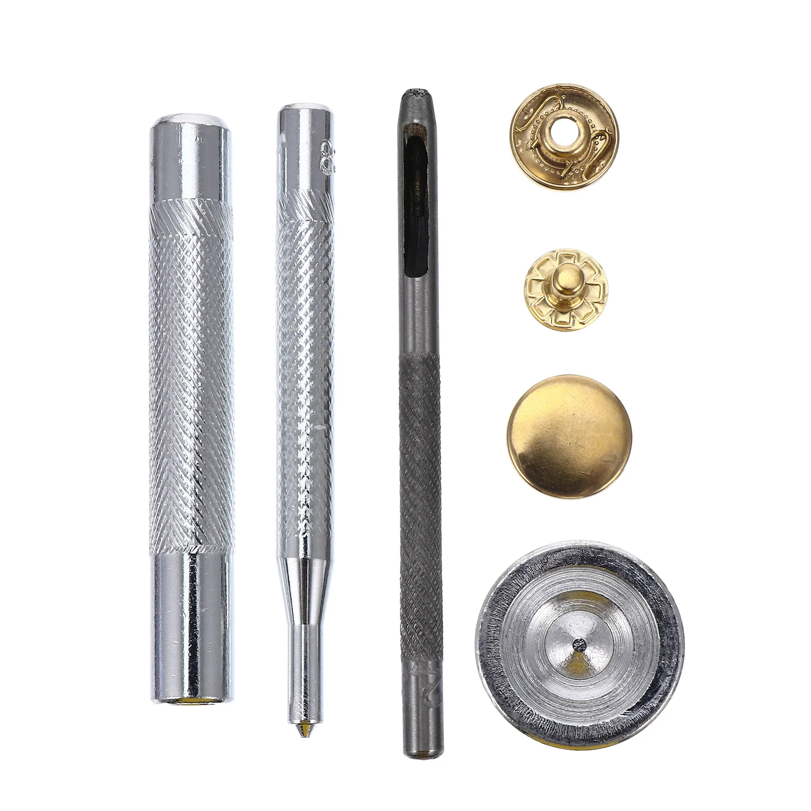 12 Sets Fastener Punch Button Rivets and Snaps Swivel Golden Alloy Clothes Fasteners Work
12 Sets Fastener Punch Button Rivets and Snaps Swivel Golden Alloy Clothes Fasteners Work