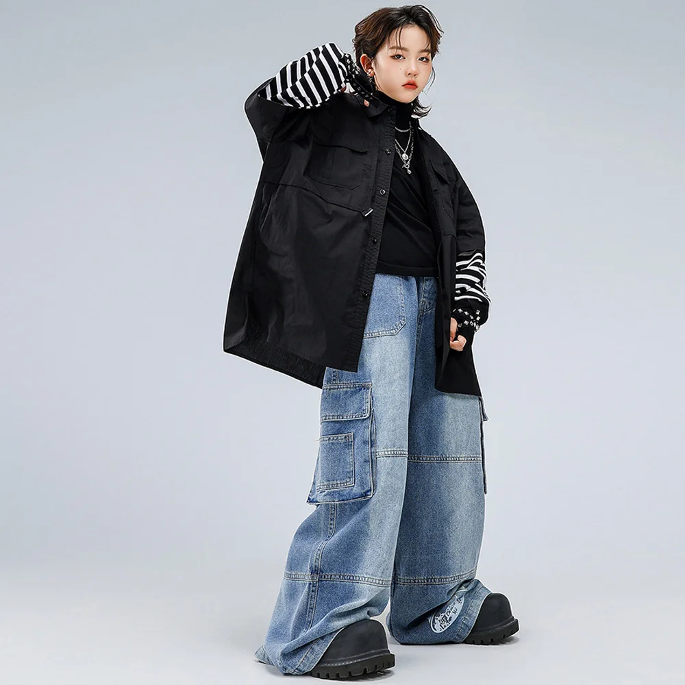 Детская уличная одежда для мальчиков и девочек, свободная повседневная рубашка в полоску с длинными рукавами, джинсовые брюки, джинсовые комплекты, спортивный костюм, детская одежда в стиле хип-хоп
Детская уличная одежда для мальчиков и девочек, свободная повседневная рубашка в полоску с длинными рукавами, джинсовые брюки, джинсовые комплекты, спортивный костюм, детская одежда в стиле хип-хоп