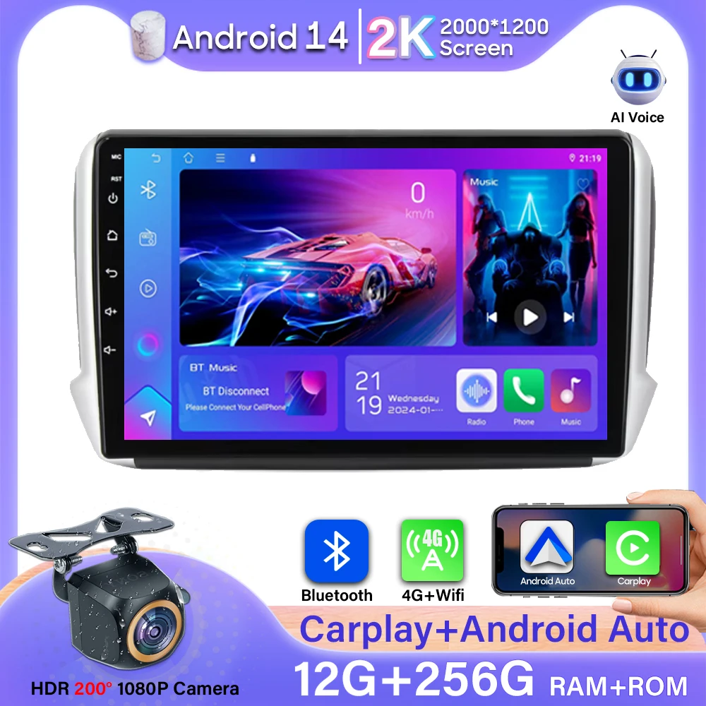 No 2din Android 14 For Peugeot 2008 208 Series 2012 - 2018 Carplay Car Radio Multimedia Player Stereo Video GPS Autoradio DVD 2k
No 2din Android 14 For Peugeot 2008 208 Series 2012 - 2018 Carplay Car Radio Multimedia Player Stereo Video GPS Autoradio DVD 2k