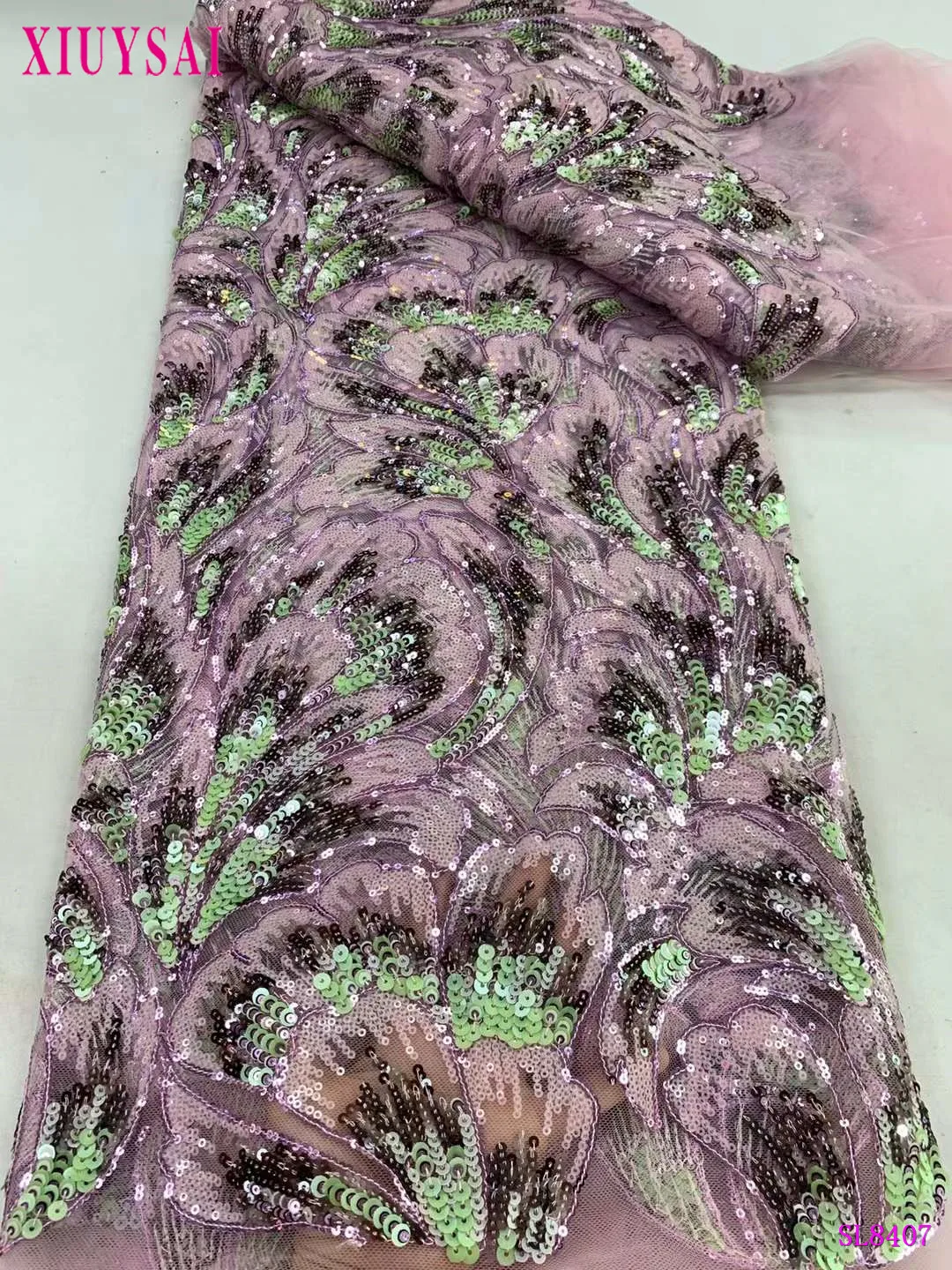 African Sequins Lace Fabrics, Nigerian Tulle Lace Fabric for Wedding Party, High Quality Embroidery, French Sewing, 5 Yards
African Sequins Lace Fabrics, Nigerian Tulle Lace Fabric for Wedding Party, High Quality Embroidery, French Sewing, 5 Yards