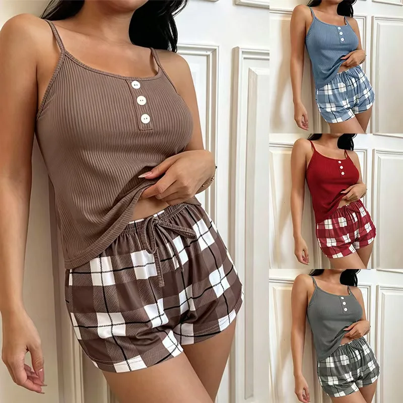 Sleepwear Women Pajamas Set Heart Print Soft Ribbed Fabric with Flirty Frill Trim Casual Cami Top and Shorts Sets Loungewear
Sleepwear Women Pajamas Set Heart Print Soft Ribbed Fabric with Flirty Frill Trim Casual Cami Top and Shorts Sets Loungewear