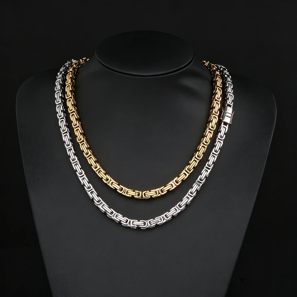 ESKEEM 6MM Mens Hip Hop Punk Chain Jewelry 18k Gold Plated Stainless Steel Waterproof Chunky Byzantine Necklaces Wholesale
ESKEEM 6MM Mens Hip Hop Punk Chain Jewelry 18k Gold Plated Stainless Steel Waterproof Chunky Byzantine Necklaces Wholesale