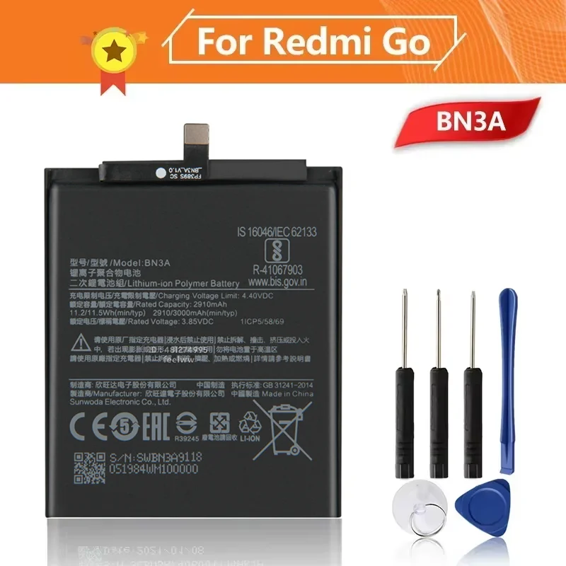 Производство 2024 телефонной батареи BN3A для Xiaomi Redmi Go, сменная батарея, высококачественные батареи 2910 мАч с инструментом
Производство 2024 телефонной батареи BN3A для Xiaomi Redmi Go, сменная батарея, высококачественные батареи 2910 мАч с инструментом