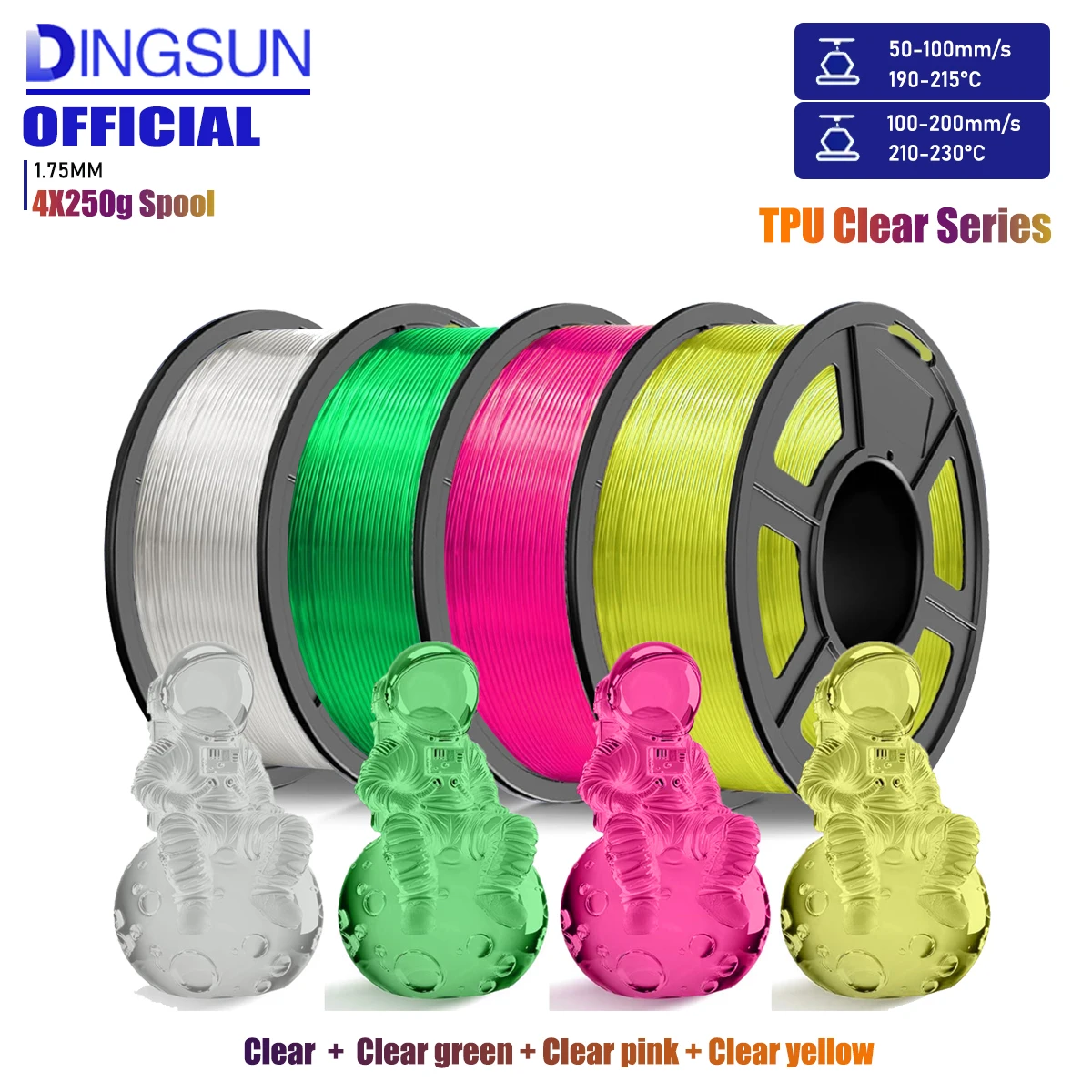 High‑Speed 95A Flexible TPU 3D Printer Filament 1.75mm, 200g/250g/500g/1000g, Dimensional Accuracy ±0.03mm
High‑Speed 95A Flexible TPU 3D Printer Filament 1.75mm, 200g/250g/500g/1000g, Dimensional Accuracy ±0.03mm