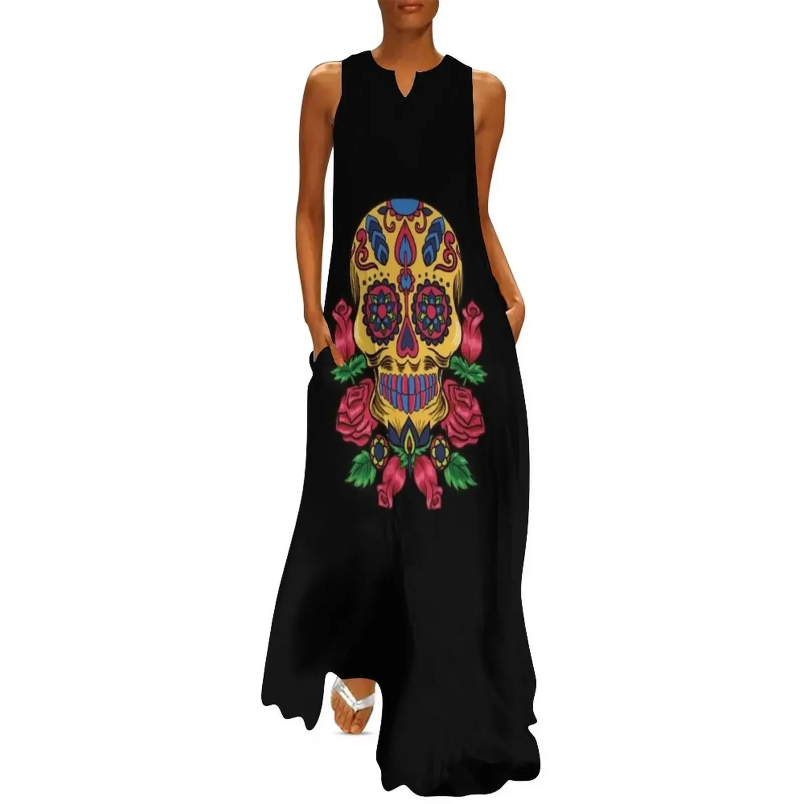 Colorful Mexican Skull With Roses Long Dress elegant women's dresses for wedding Evening gown party dresses women Dress
Colorful Mexican Skull With Roses Long Dress elegant women's dresses for wedding Evening gown party dresses women Dress