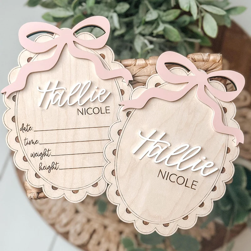 Personalized Bow Baby Birth Name Sign Custom Newborn Name Announcement Hospital Sign Baby Shower Gift Decorations
Personalized Bow Baby Birth Name Sign Custom Newborn Name Announcement Hospital Sign Baby Shower Gift Decorations