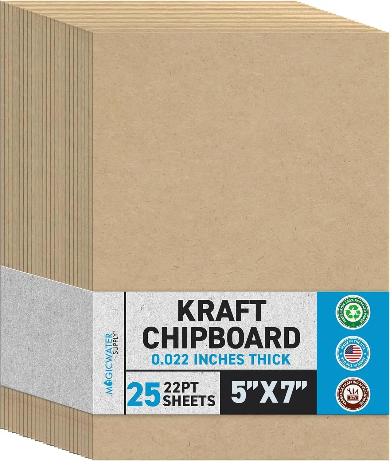 Chipboard Sheets for DIY Projects, 5x7 Inch, 25 Pack, 22pt Heavy Duty Kraft Paperboard for Scrapbooking, Books, Picture Frame
Chipboard Sheets for DIY Projects, 5x7 Inch, 25 Pack, 22pt Heavy Duty Kraft Paperboard for Scrapbooking, Books, Picture Frame