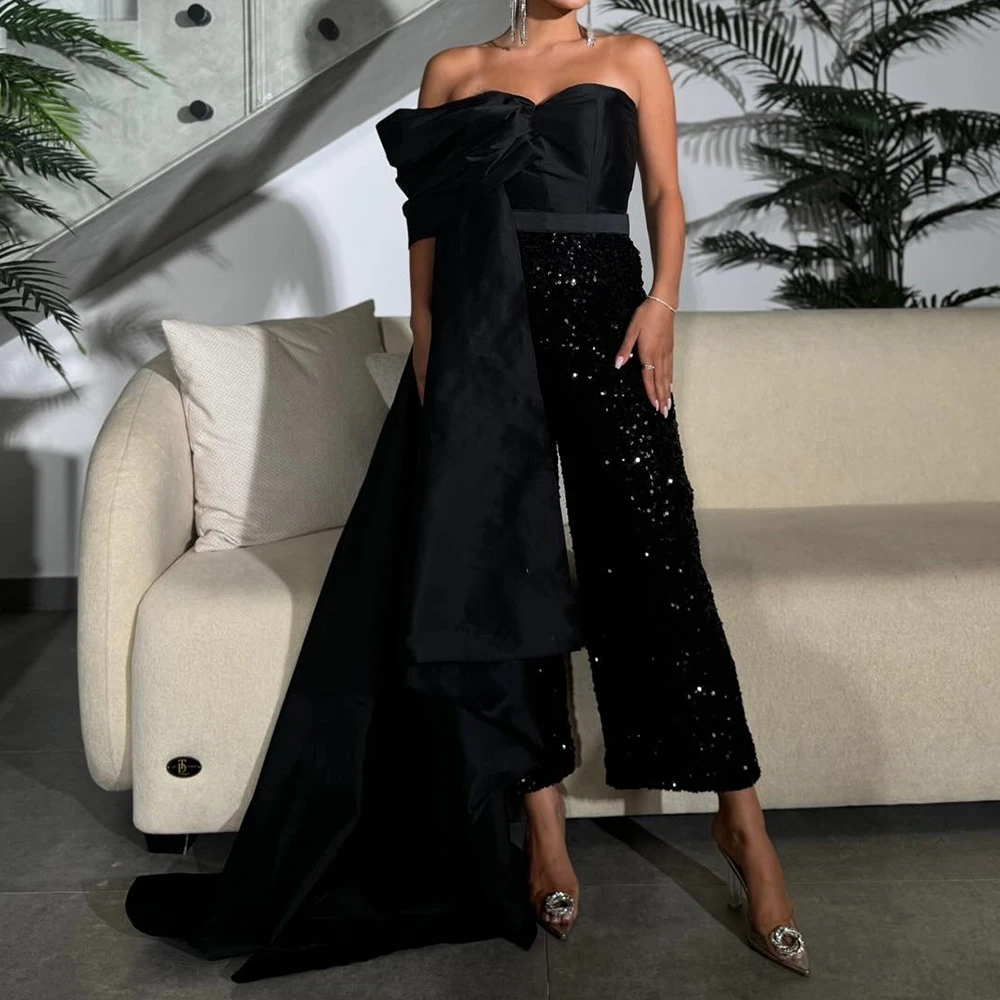 Customized Sequin One Shoulder Straight Evening Dress Strapless Floor Length Half Sleeves Watteau Train Black Temperam
Customized Sequin One Shoulder Straight Evening Dress Strapless Floor Length Half Sleeves Watteau Train Black Temperam