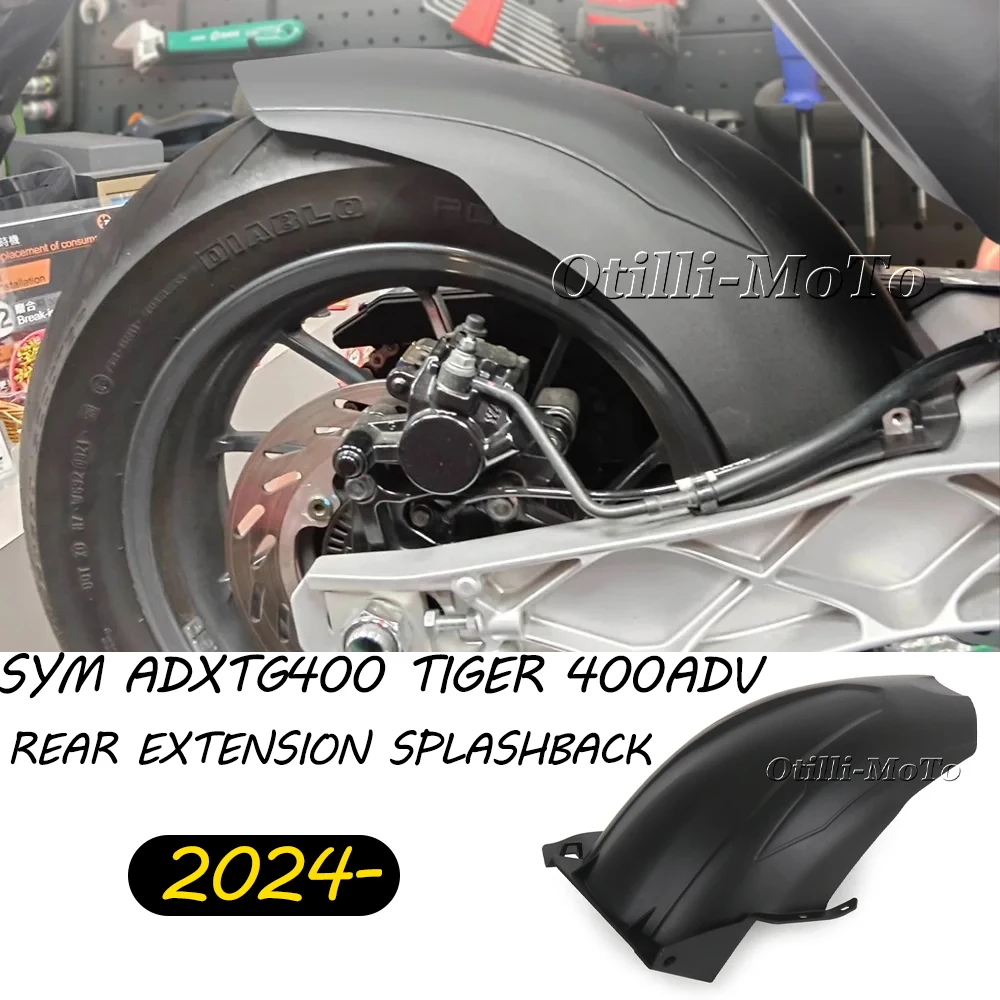 For SYM ADXTG400 Tiger 400ADV 2024- Motorcycle Extended Rear Fender Mudguard Wing Wheel Hugger Rear Extension Splash Guard 
For SYM ADXTG400 Tiger 400ADV 2024- Motorcycle Extended Rear Fender Mudguard Wing Wheel Hugger Rear Extension Splash Guard