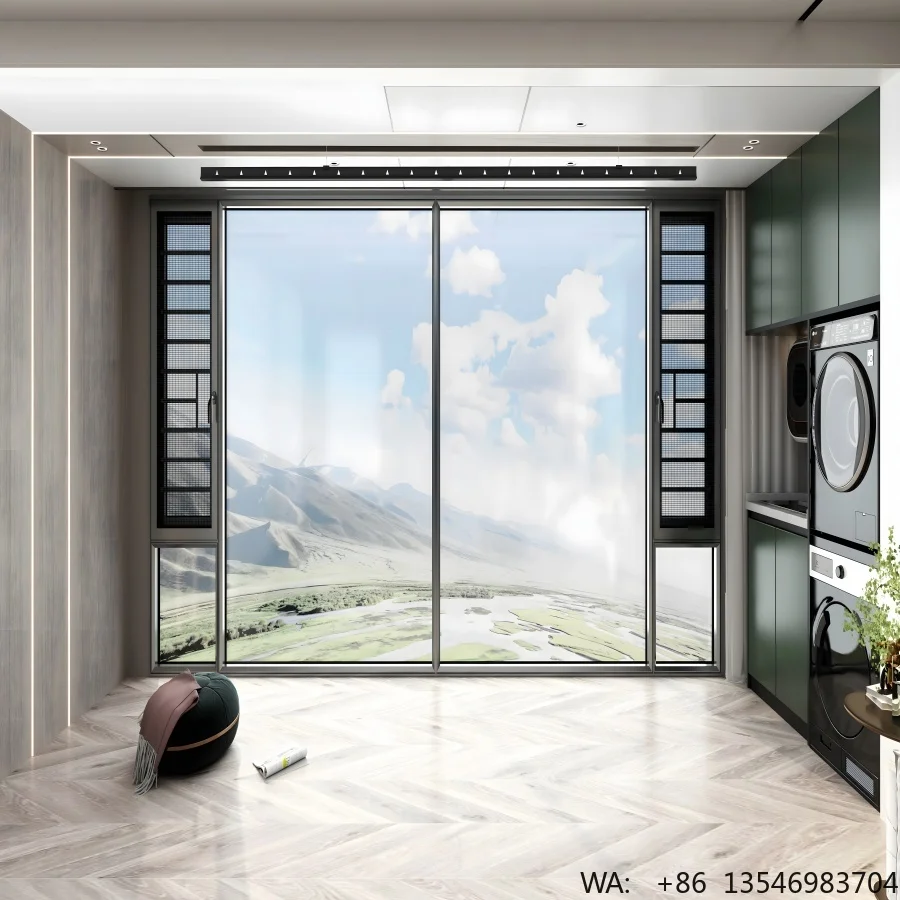Modern Black Aluminum Sliding Door Window Screen Frame Black Aluminum windows
Modern Black Aluminum Sliding Door Window Screen Frame Black Aluminum windows