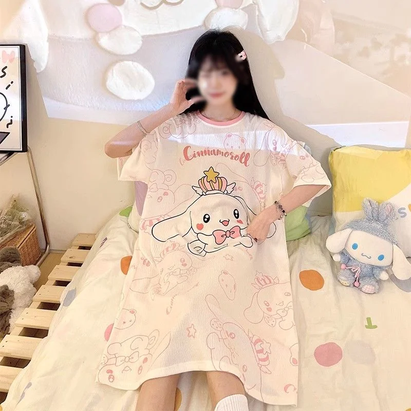Sanrio Cinnamoroll Pajamas Dress Women Sleep Dress Short Sleeve Nightdress Long Dresses Sleepwear Summer Student Home Wear New
Sanrio Cinnamoroll Pajamas Dress Women Sleep Dress Short Sleeve Nightdress Long Dresses Sleepwear Summer Student Home Wear New