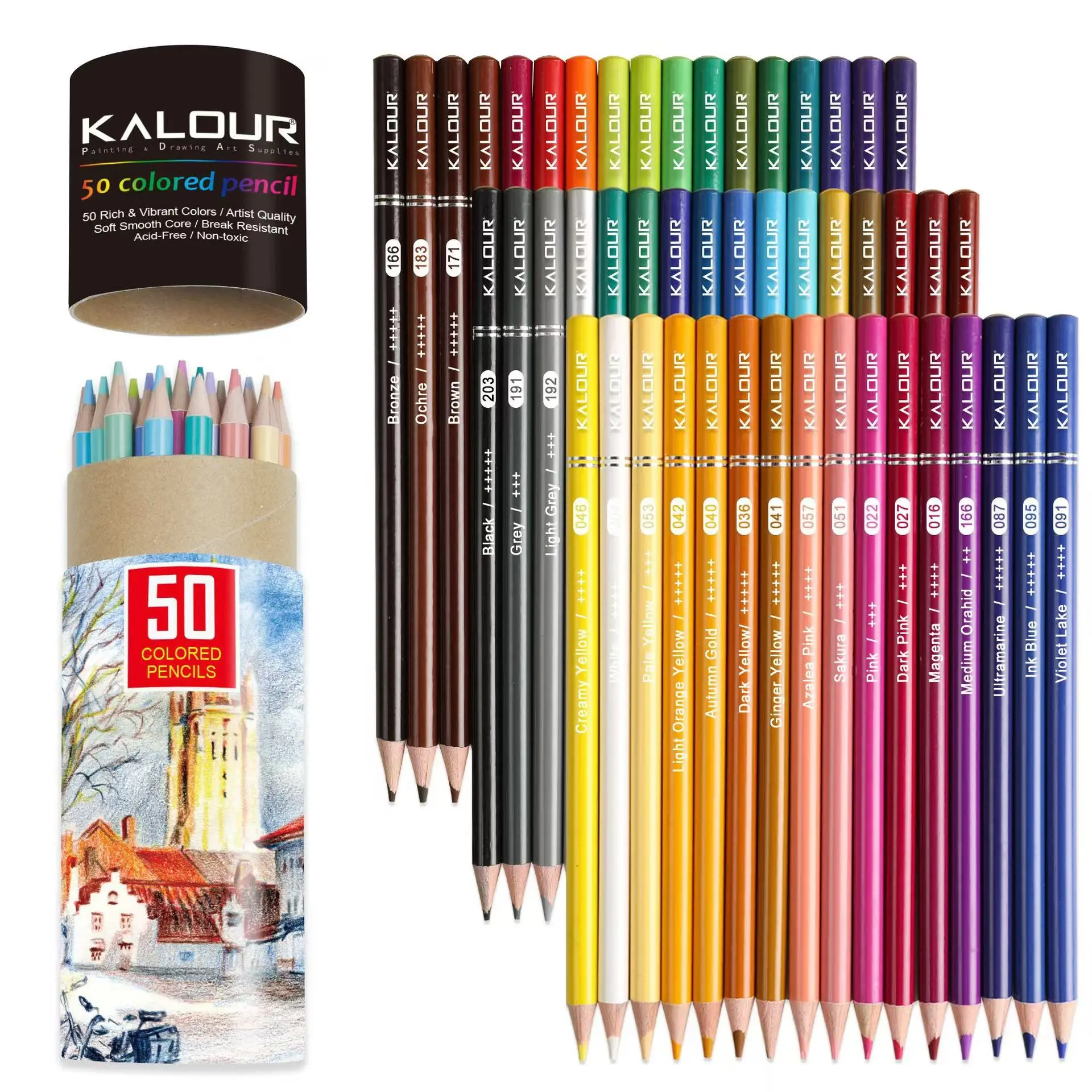 Kalour Color Pencil 50 Pcs Set Oily Lead Color Set Sketching Painting Color Sets Box Pack Professional Gift Art Supply
Kalour Color Pencil 50 Pcs Set Oily Lead Color Set Sketching Painting Color Sets Box Pack Professional Gift Art Supply