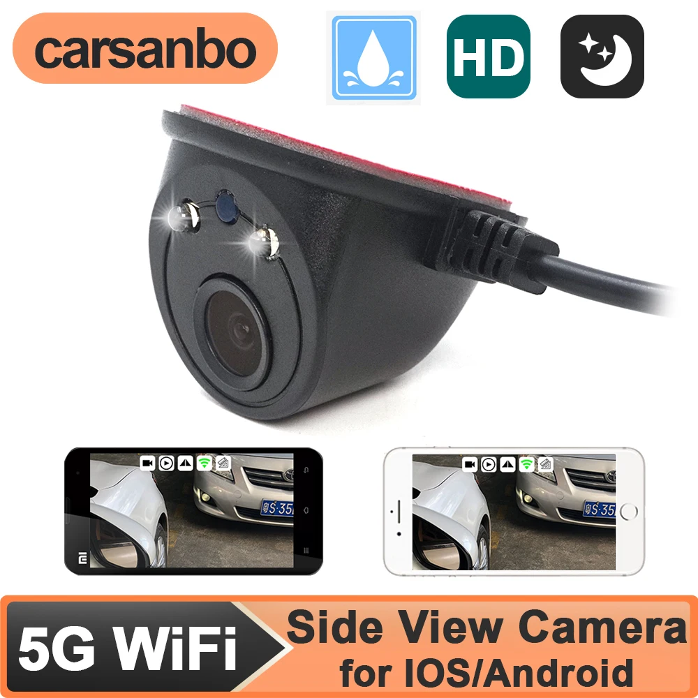 Carsanbo WiFi 5G Left or Right Side View Camera HD 720P Waterproof Wireless Car Blind Spot Backup Parking Camera for IOS/Android
Carsanbo WiFi 5G Left or Right Side View Camera HD 720P Waterproof Wireless Car Blind Spot Backup Parking Camera for IOS/Android