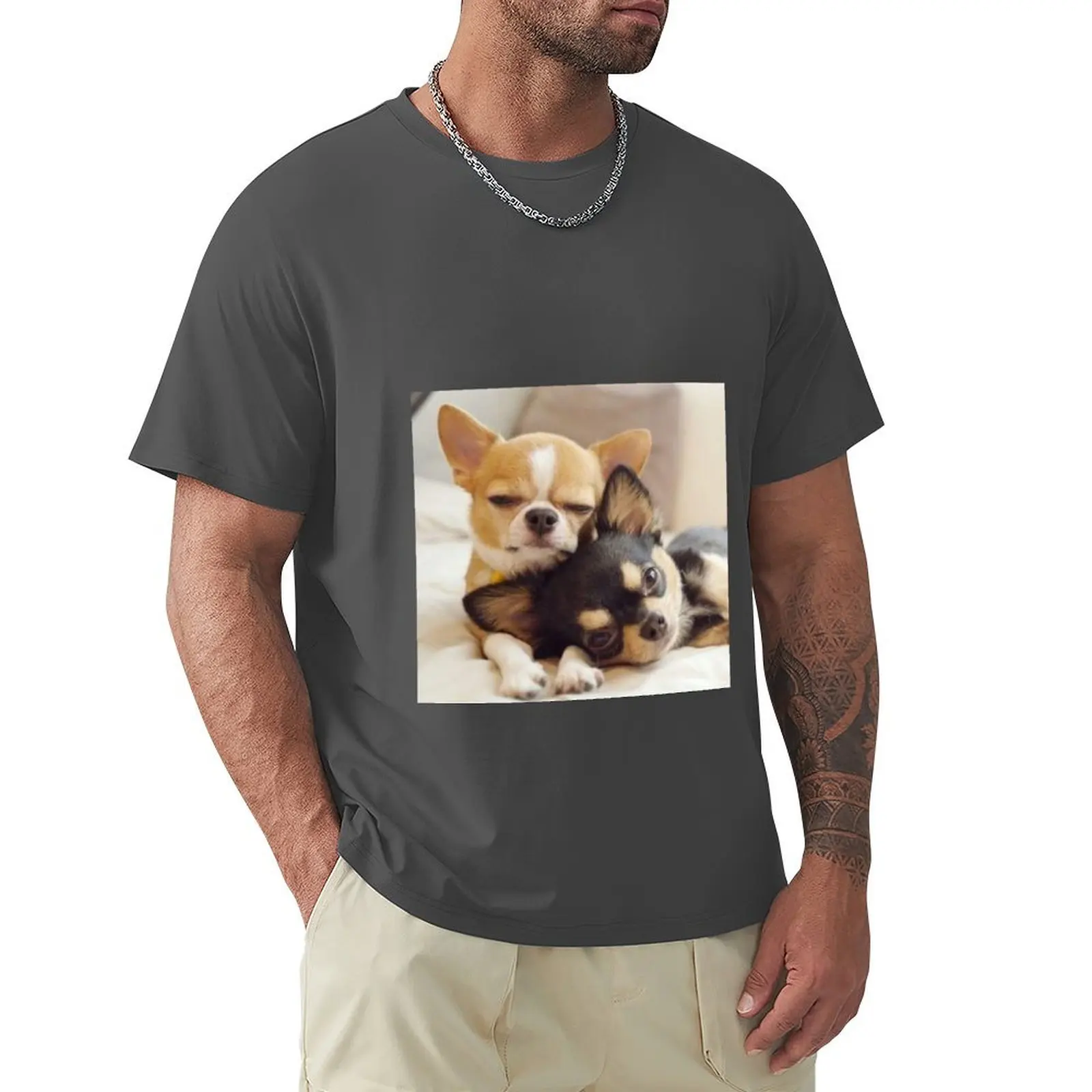 Two Cute Chihuahua Puppies Photograph T-shirt graphics funnys Short sleeve tee Blouse mens vintage t shirts
Two Cute Chihuahua Puppies Photograph T-shirt graphics funnys Short sleeve tee Blouse mens vintage t shirts