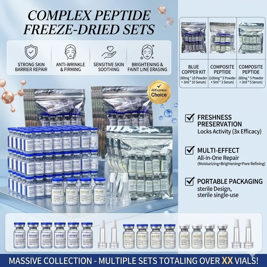 Blue Copper Peptide & Composite Peptide Freeze-Dried Powder Set Anti-Aging Facial Essence Kit for Firming Wrinkle Skin Care
Blue Copper Peptide & Composite Peptide Freeze-Dried Powder Set Anti-Aging Facial Essence Kit for Firming Wrinkle Skin Care