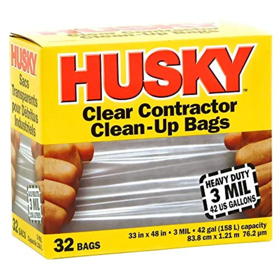 Heavy Duty Clean-Up Trash Bag Polyethylene Resin 42 gal 45-1/8 in L x 32-3/4 in W x 3 mil T Clear
Heavy Duty Clean-Up Trash Bag Polyethylene Resin 42 gal 45-1/8 in L x 32-3/4 in W x 3 mil T Clear
