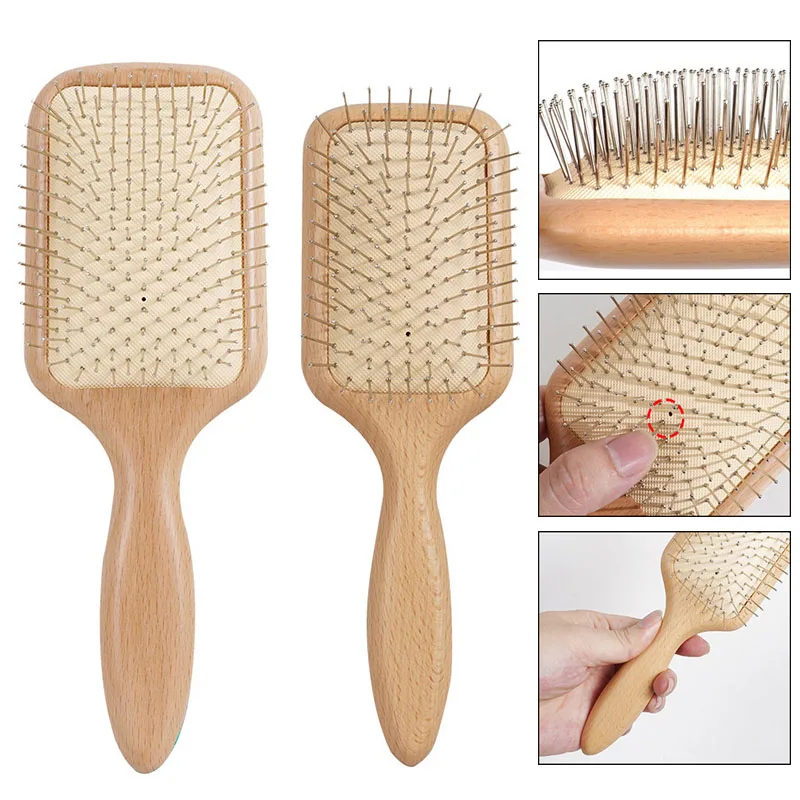 Beech Wood Air Cushion Hair Brush Round Steel Pin Scalp Massage Comb Anti-static Detangling Hairdressing Styling Brush Combs
Beech Wood Air Cushion Hair Brush Round Steel Pin Scalp Massage Comb Anti-static Detangling Hairdressing Styling Brush Combs