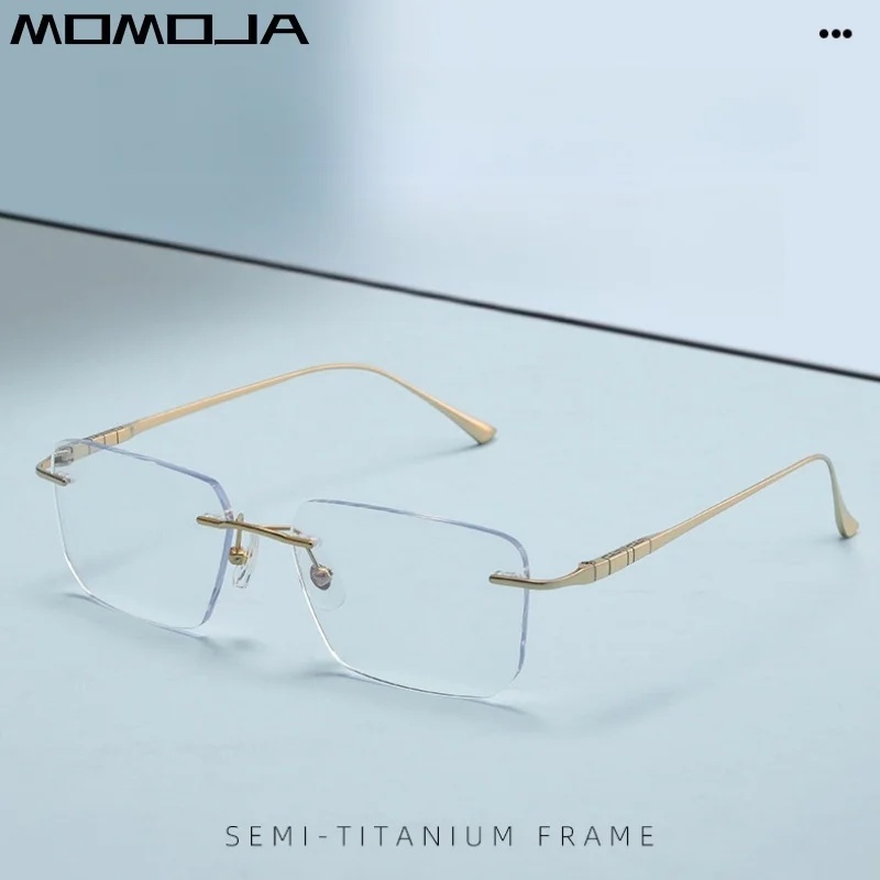 MOMOJA's New Square Frameless Business And Leisure Pure Titanium Eyeglass Frame Men's High-Quality Optical Prescription Glasses
MOMOJA's New Square Frameless Business And Leisure Pure Titanium Eyeglass Frame Men's High-Quality Optical Prescription Glasses