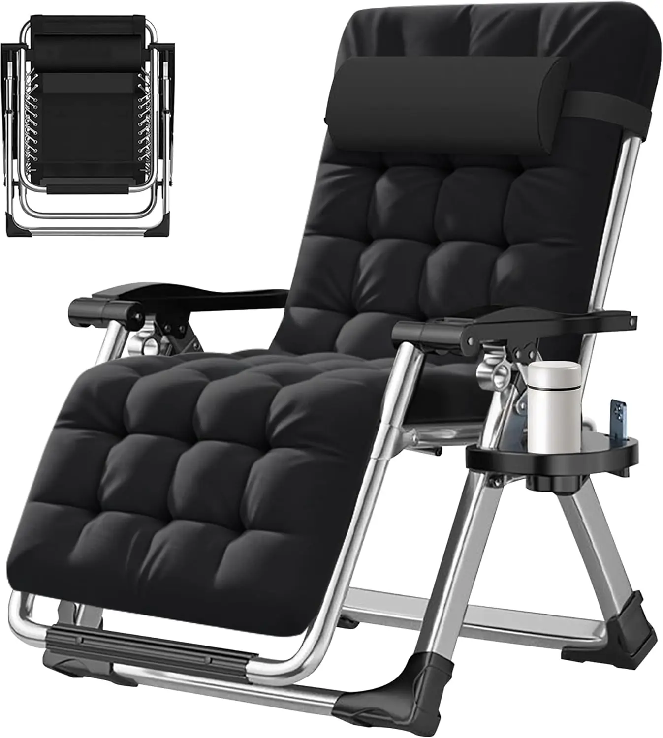 Zero Gravity Chair, Premium Outdoor Folding Lounge with Adjustable Reclining, Removable Cushion & Tray
Zero Gravity Chair, Premium Outdoor Folding Lounge with Adjustable Reclining, Removable Cushion & Tray