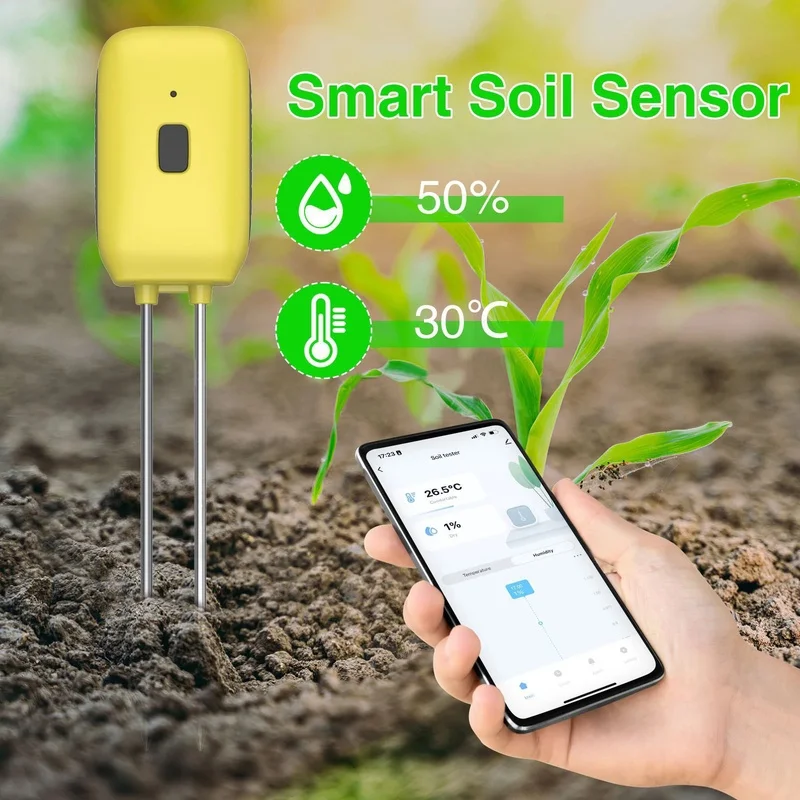 Smart Soil Tester for Plants - Temperature, Humidity, and Moisture Measurement with Mobile App Control
Smart Soil Tester for Plants - Temperature, Humidity, and Moisture Measurement with Mobile App Control