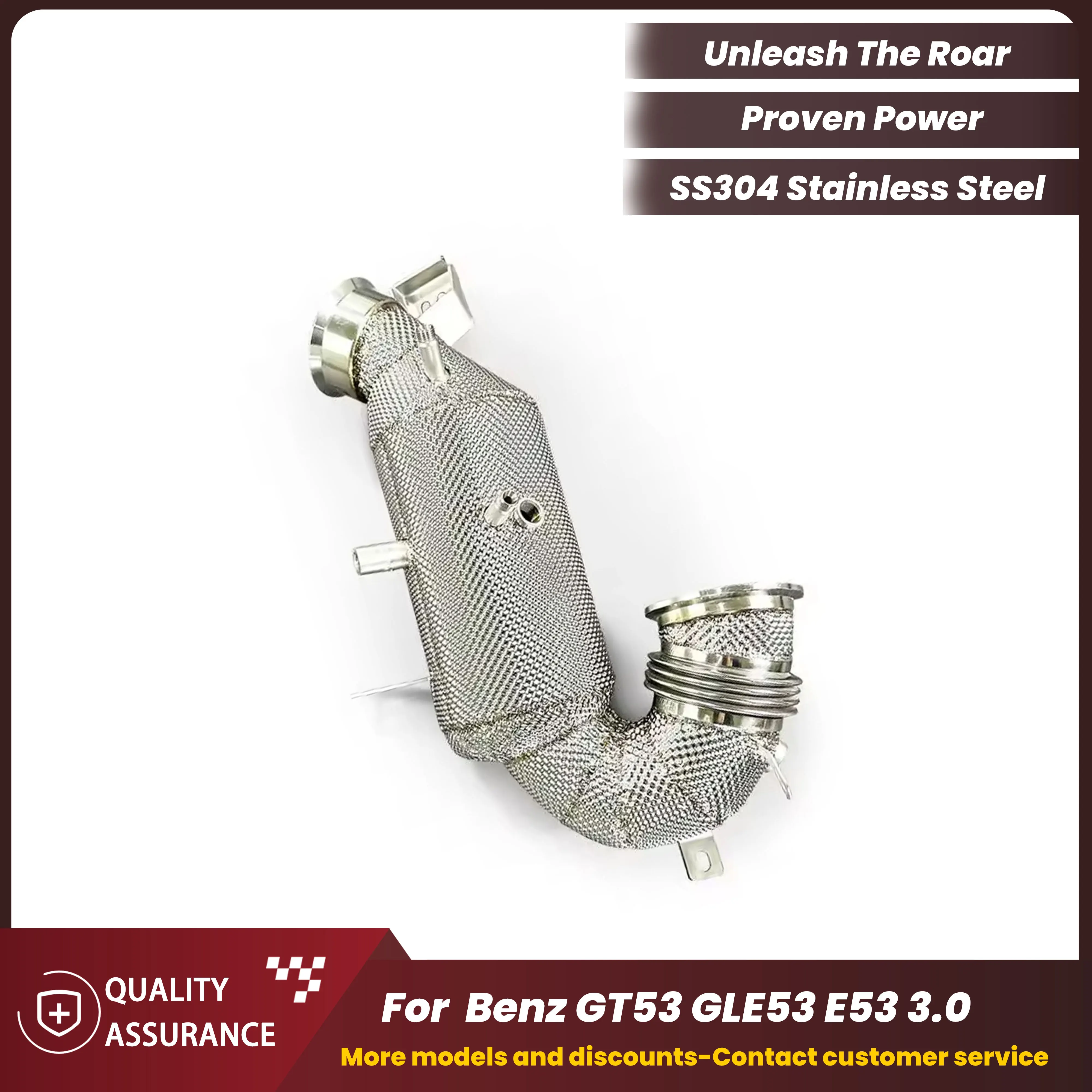 High Performance High Flow ECCF SUS304 Downpipe with Heat Shield for Mercedes AMG GT53 GLE53 E53 3.0T 2020-2023
High Performance High Flow ECCF SUS304 Downpipe with Heat Shield for Mercedes AMG GT53 GLE53 E53 3.0T 2020-2023