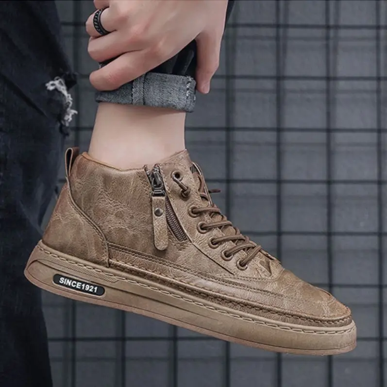 Men's Casual Sport Shoes Waterproof All-Match Mid-Cut Leather Shoes Breathable round Toe Korean Style Fashionable Men's Footwear
Men's Casual Sport Shoes Waterproof All-Match Mid-Cut Leather Shoes Breathable round Toe Korean Style Fashionable Men's Footwear