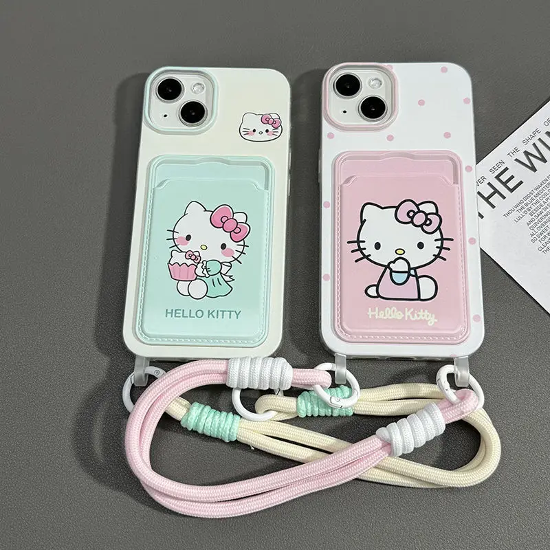 Cute Pink Polka Dot Hello Kitty Shockproof Phone Case for iPhone 17 Pro Max 16 Pro 15 Large Hole Card Holder Lanyard Phone Cover 
Cute Pink Polka Dot Hello Kitty Shockproof Phone Case for iPhone 17 Pro Max 16 Pro 15 Large Hole Card Holder Lanyard Phone Cover
