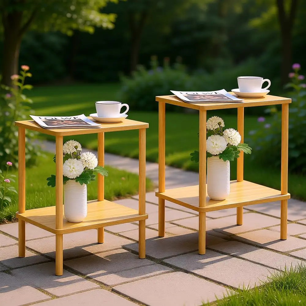 Набор из 2 деревянных приставных столиков, полки для хранения, в стиле бохо, идеально подходит для небольших помещений, спальни, гостиной, прихожей, простая сборка
Набор из 2 деревянных приставных столиков, полки для хранения, в стиле бохо, идеально подходит для небольших помещений, спальни, гостиной, прихожей, простая сборка