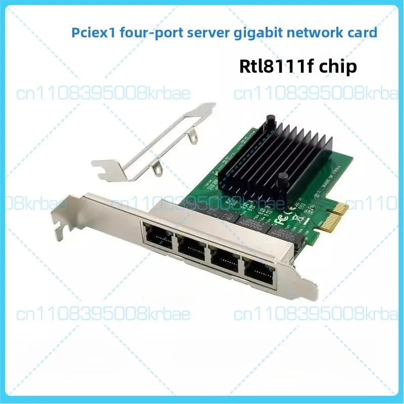 For RTL8111F 4-Port Gigabit Network Card PCI-E X1 Interface, 4-Port Gigabit Server Card for Aggregation & Soft Router
For RTL8111F 4-Port Gigabit Network Card PCI-E X1 Interface, 4-Port Gigabit Server Card for Aggregation & Soft Router