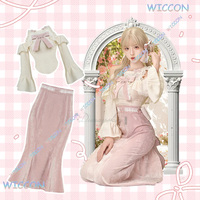 Ynot/2025 новое милое платье Лолиты для девочек, топ с открытыми плечами и кружевной отделкой, розовое облегающее платье «рыбий хвост», повседневная одежда, Хэллоуин, карнавал 
Ynot/2025 новое милое платье Лолиты для девочек, топ с открытыми плечами и кружевной отделкой, розовое облегающее платье «рыбий хвост», повседневная одежда, Хэллоуин, карнавал