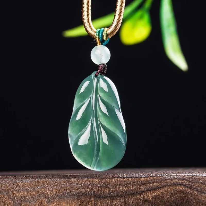 Natural Real Blue Water Jade Leaves Pendant Necklace Carved Charm Jadeite Jewelry Fashion Amulet Woman Gifts Certificate Lucky
Natural Real Blue Water Jade Leaves Pendant Necklace Carved Charm Jadeite Jewelry Fashion Amulet Woman Gifts Certificate Lucky