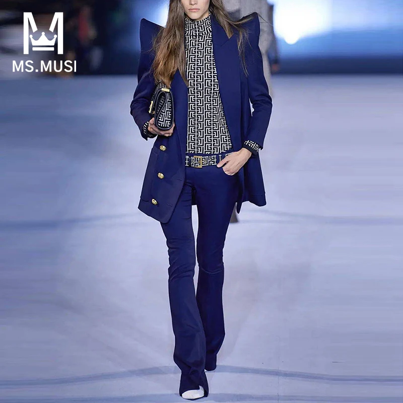 MSMUSI 2023 New Fashion Women Office Lady Two Piece Set Turn Down Collar Double Breasted Blazer Top Flare Long Pant Set Suit
MSMUSI 2023 New Fashion Women Office Lady Two Piece Set Turn Down Collar Double Breasted Blazer Top Flare Long Pant Set Suit