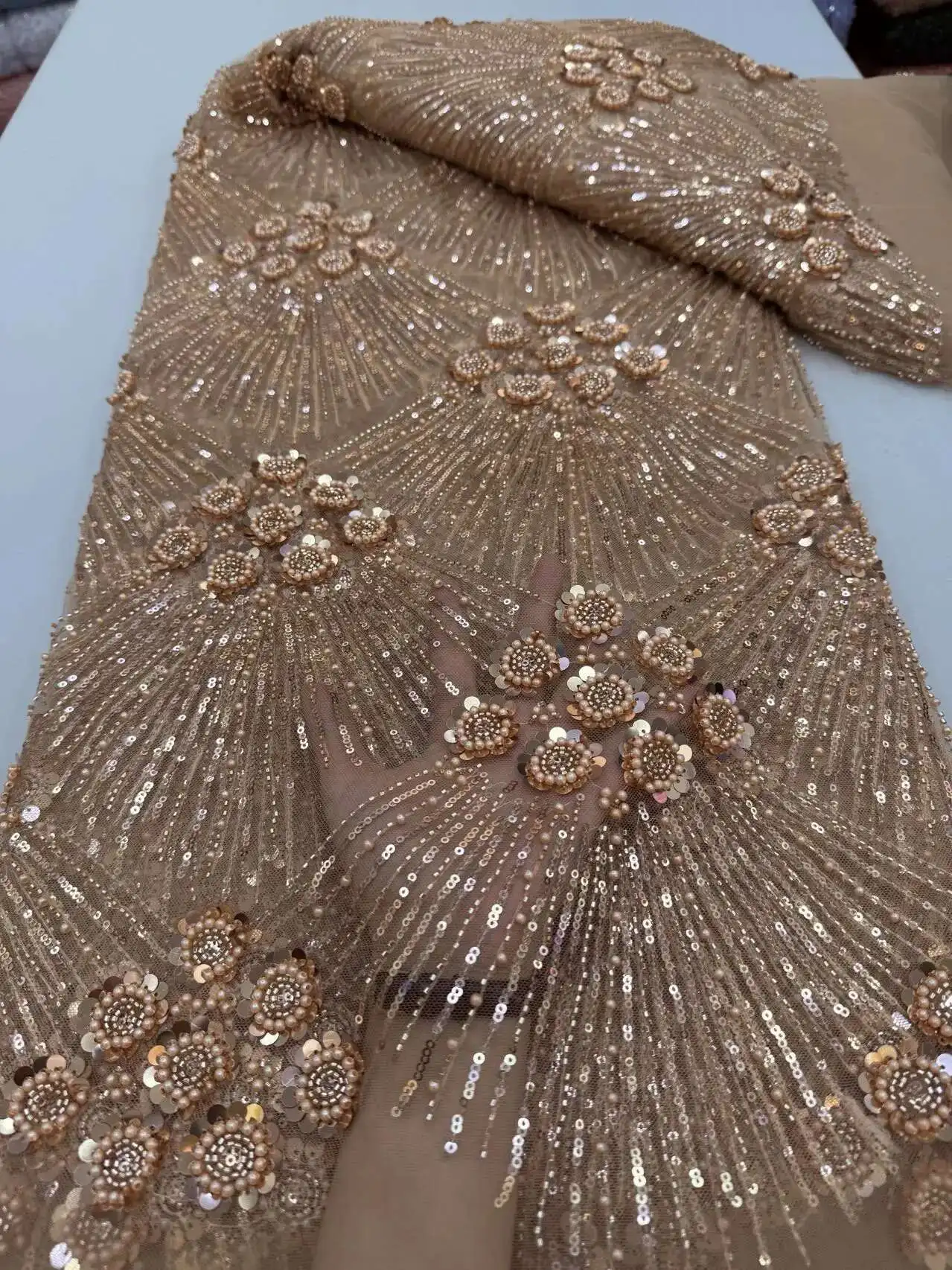 5 Yards Luxury African Sequins Groom Lace Fabric 2025 High Quality French Nigerian Beaded Lace Fabric For Wedding Dress
5 Yards Luxury African Sequins Groom Lace Fabric 2025 High Quality French Nigerian Beaded Lace Fabric For Wedding Dress