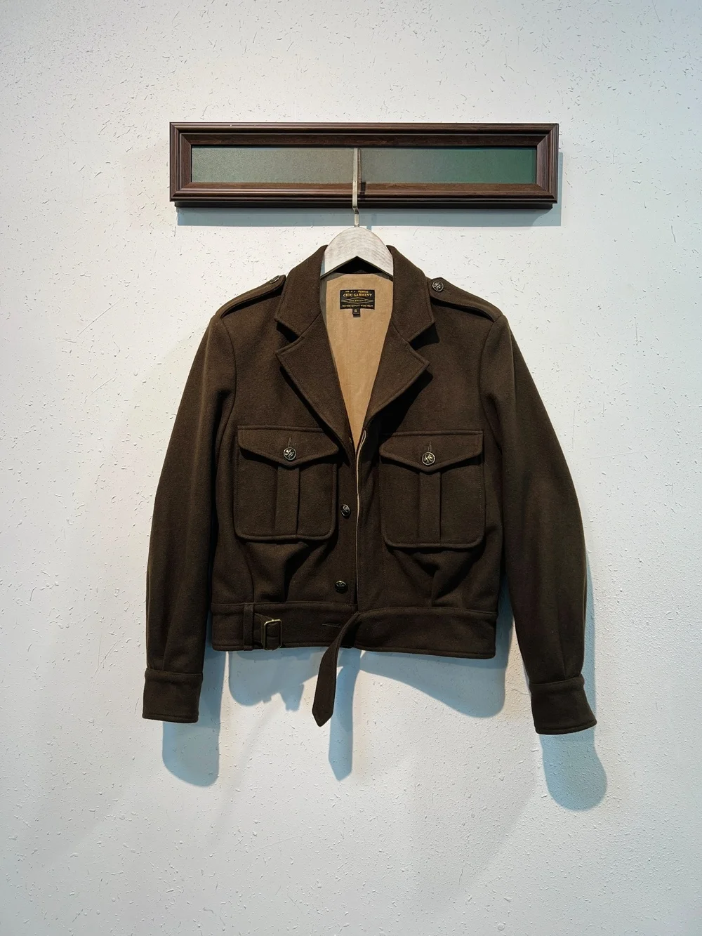 Eisenhower Jaet with Rare Sand Wa Fabric And Pomeanate Dye ort And Dry Youthful Cotton Workwear Sle with kets
Eisenhower Jaet with Rare Sand Wa Fabric And Pomeanate Dye ort And Dry Youthful Cotton Workwear Sle with kets