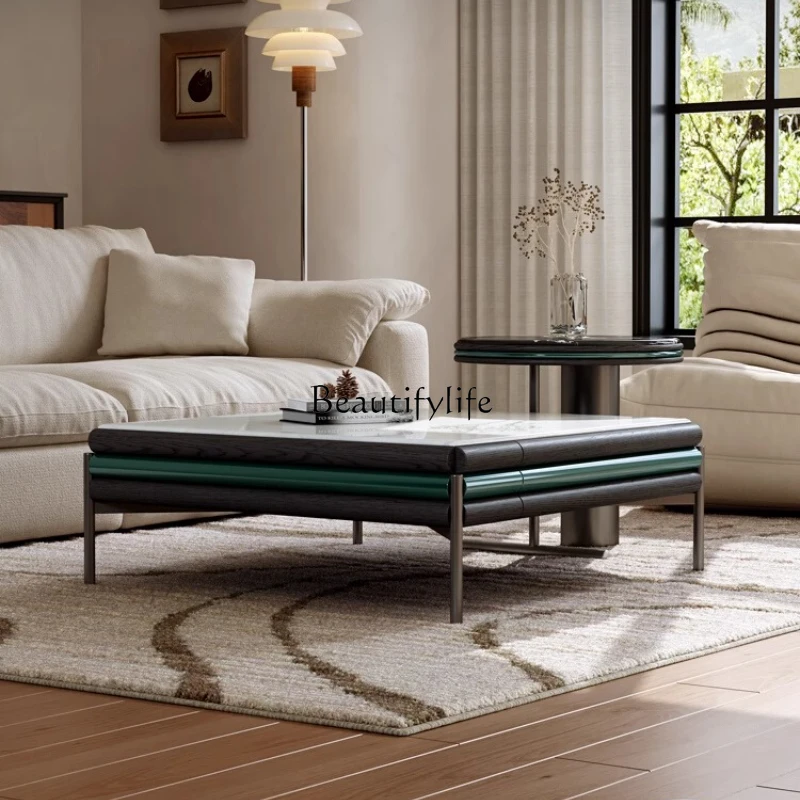 Italian minimalist coffee table combination modern minimalist high-end light luxury black coffee table
Italian minimalist coffee table combination modern minimalist high-end light luxury black coffee table