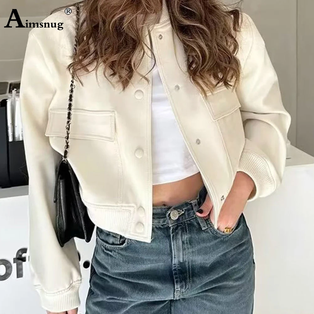 Women Stand Pocket Jackets 2023 Korean Fashion Crop Tops Streetwear Women's Open Stitch Coats New Autumn Casual Simple Outerwear
Women Stand Pocket Jackets 2023 Korean Fashion Crop Tops Streetwear Women's Open Stitch Coats New Autumn Casual Simple Outerwear