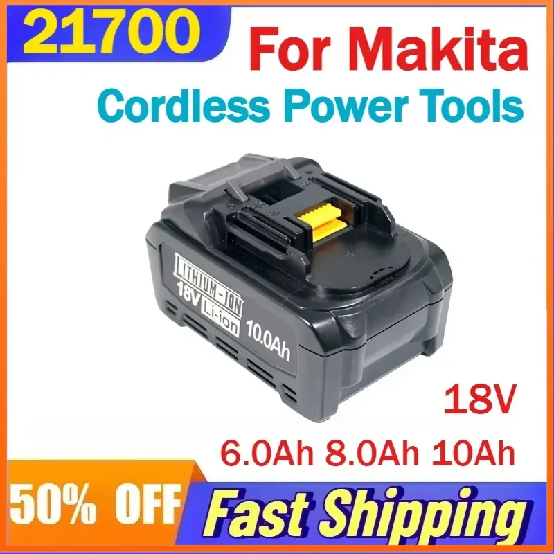 21700 6.0/8.0/10Ah 18V Lithium-Ion Battery for Makita Cordless Power Tools Rechargeable Batteries with LED Indicator
21700 6.0/8.0/10Ah 18V Lithium-Ion Battery for Makita Cordless Power Tools Rechargeable Batteries with LED Indicator