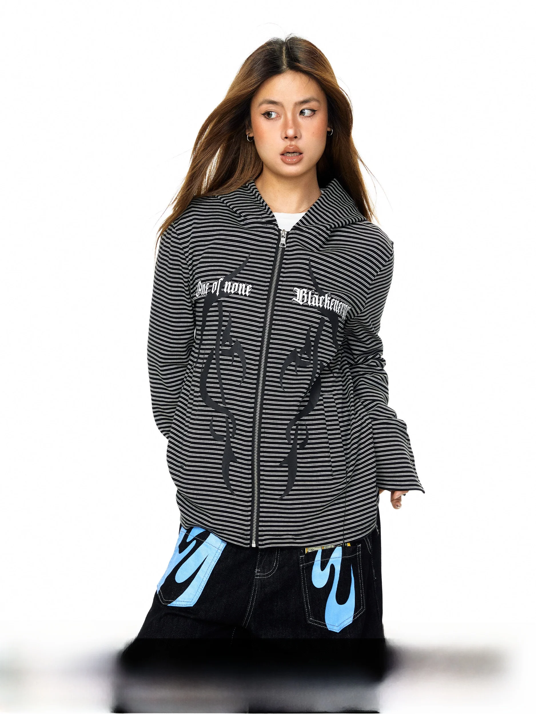 Blabb Women's Hoodie Zipper Cardigan Striped Loose Slimming High Street Jaet Spring Faion Design Printed Long Sve Co...
Blabb Women's Hoodie Zipper Cardigan Striped Loose Slimming High Street Jaet Spring Faion Design Printed Long Sve Co...