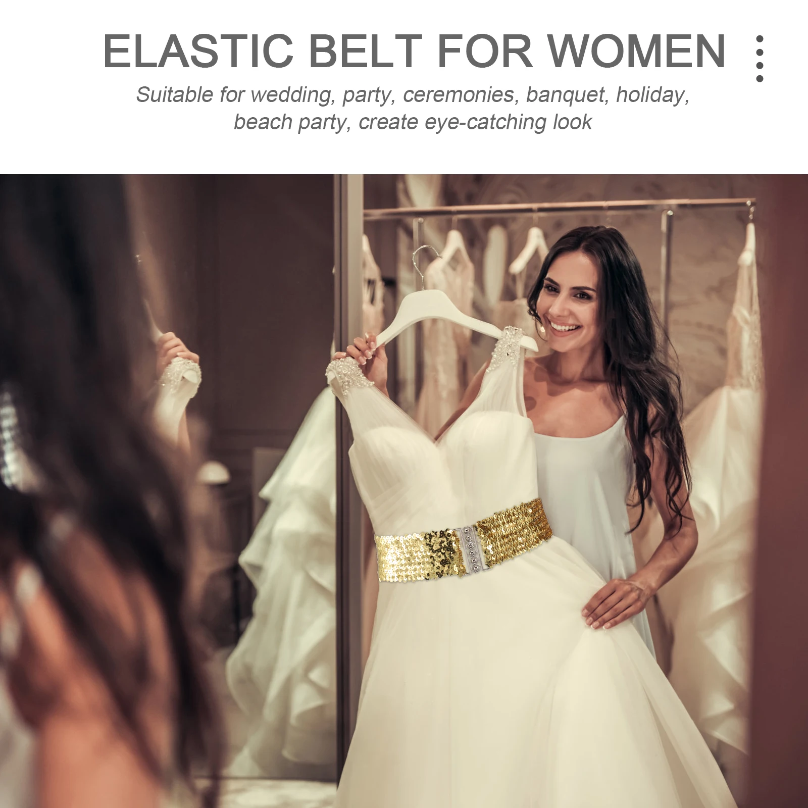 Golden Elastic Belts for Dress Party Accessories Women Belts Elastic Belt For Women Stretch Waist Belt Fashion
Golden Elastic Belts for Dress Party Accessories Women Belts Elastic Belt For Women Stretch Waist Belt Fashion